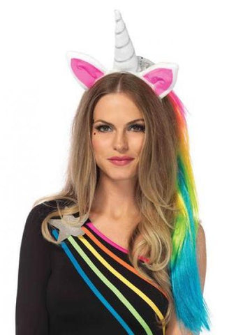 Magical Unicorn Headband With Rainbow Mane