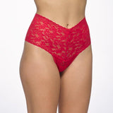 Retro Lace Thong - Red - One Size