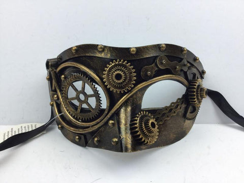 Steampunk Half Face Mask - Gold