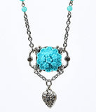 Turquoise Floral Candy Heart Necklace