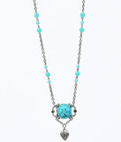 Turquoise Floral Candy Heart Necklace