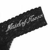 Maid of Honor Low Rise Thong - Black - One Size