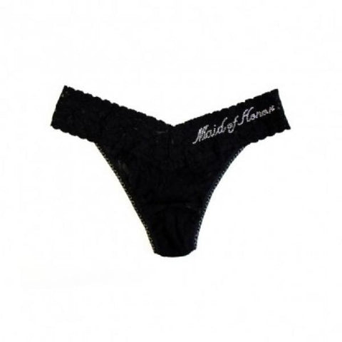 Maid of Honor Lace Original Rise Thong - Black - One Size