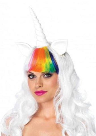 White and Rainbow - Unicorn Wig & Tail - One Size