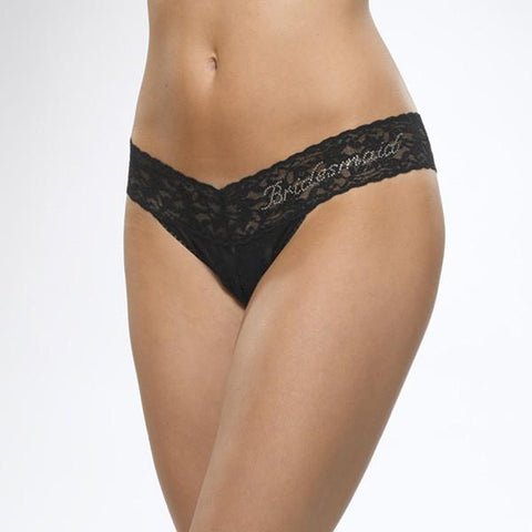 Bridesmaid Low Rise Thong - Black - One Size