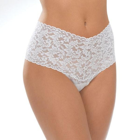 Retro Lace Thong - White - One Size