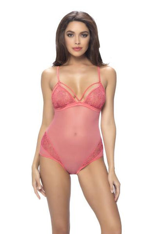 Coral - Teddy with Lace Up Back -