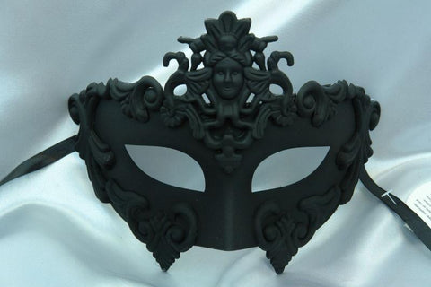 Roman Style Masquerade Mask - Black