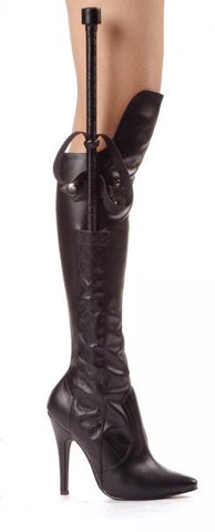 Black Matte - 5" Sadie Knee Boot With Whip - Size