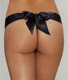 Tie Back Diamond G-String - Black -