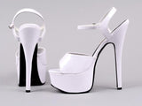 White - 6.5" Juliet Stiletto Heel -