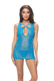 Diva Blue - Fitted Babydoll w/ Galloon Lace Inserts -