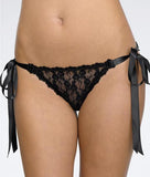 Side-Tie Lace Panty - Black -