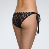 Side-Tie Lace Panty - Black -