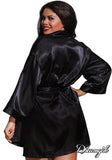 Charmeuse Robe with Chemise - Black -