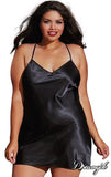 Charmeuse Robe with Chemise - Black -