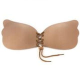 Cleavage Pal Lace Up Bra - Beige - Cup Size