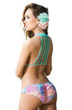 2 Piece Swimsuit - Coral Print -