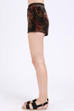 Peacock - Floral Printed Velvet Shorts -