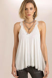 Ivory - Lace Detailed Flowy Camisole Top -