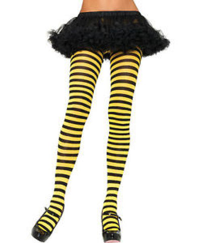 Stripe Tights - Black & Yellow - One Size