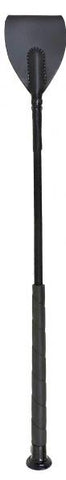 18" Long Crop With Vegan Popper - Black