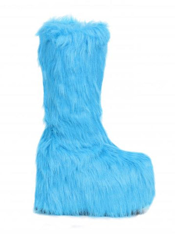 Blue - Faux Fur 5" Chunky Platform Boot - Size