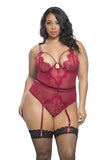 Rhubarb - Eyelash Lace Teddy - Size