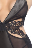 Viletta Chemise and G-string - Black -