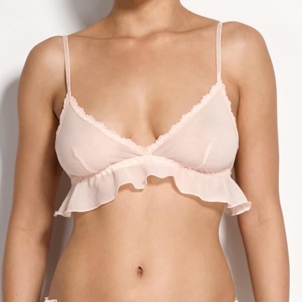 White cheap ruffle bralette