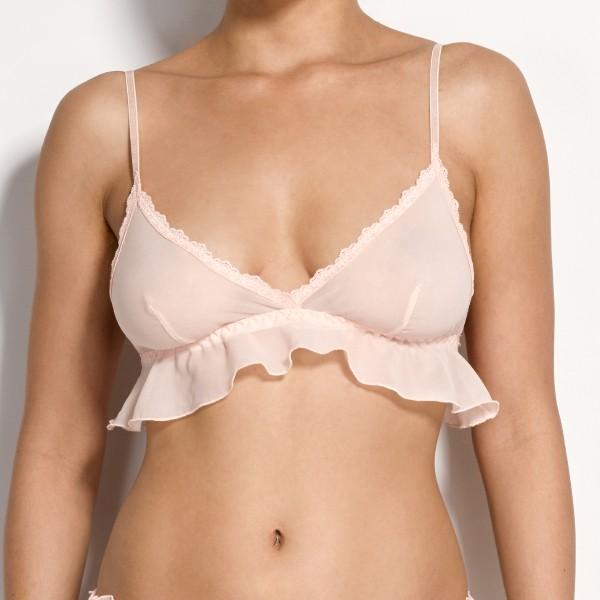 Chiffon Ruffle Bralette - Vanilla 