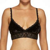 Panne Velvet Crossover Bralette - Black -