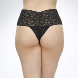 Retro Lace Thong - Black - Queen One Size