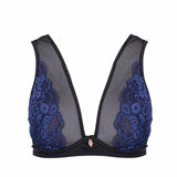 Black/Blue - Valerie Lace Bralette -