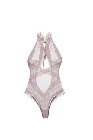 Deauville Mauve - Collared Mesh Teddy - One Size