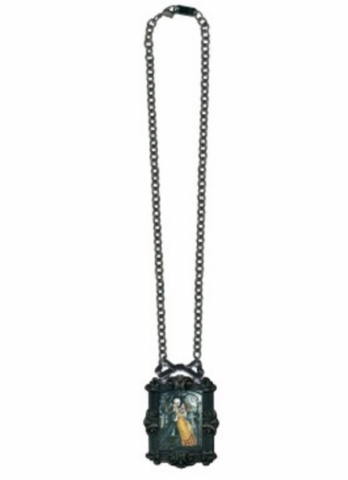 Dead Of Night Victorian Bowframe Necklace - Black Enameled Chain