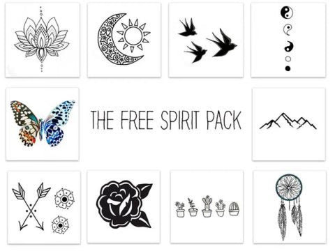 The Free Spirit Temporary Tattoo Pack