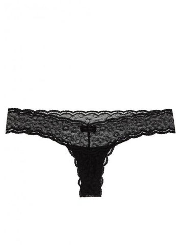 Black - Sweet Treats Cheetah Thong - One Size