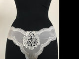 White - Violette Guipure Detailed Tanga -