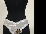 White - Violette Guipure Detailed Tanga -