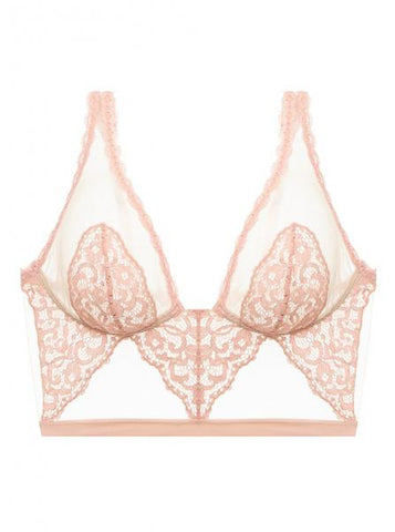 Mauvelous/Almond - Peony Tall Triangle Longline Bralette -