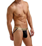100% Silk Knit Jock Strap - Black -