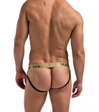 100% Silk Knit Jock Strap - Black -