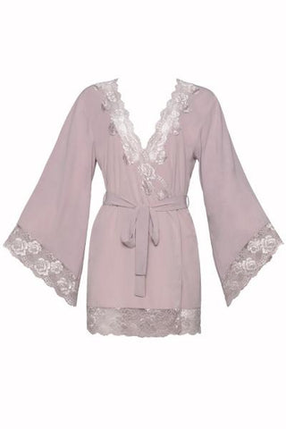 Deauville Mauve - Reina Butterfly Sleeve Robe -