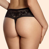 Black - Melanie Lace Thong -