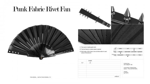 Black - Fabric Rivet Fan