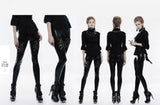Black - Gothic Positioning Flower Leggings -