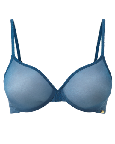 Petrol - Glossies Sheer Moulded Bra -
