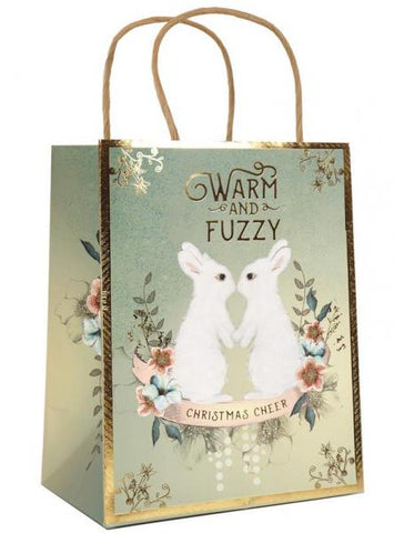 Papaya Foil Gift Bag - Christmas Bunnies