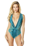 Everglade - Nicolette Plunge Pleated Neckline Teddy -